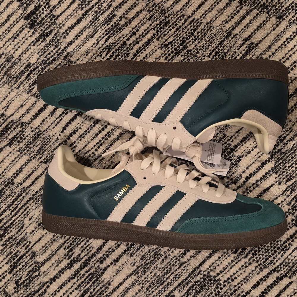 Adidas Samba OG Shoe Collegiate Green, Cream White, Men's Size 10 - Picture 6 of 11